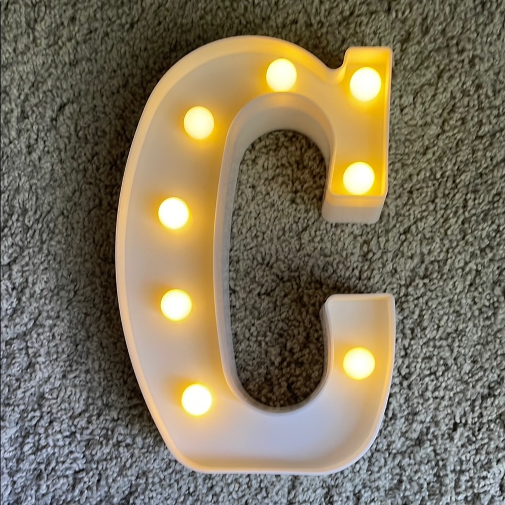 Illuminated Letter C Decor